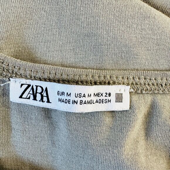 Zara Sand Color High Neck Sleeveless Stretch Tank Top Med - Picture 5 of 10